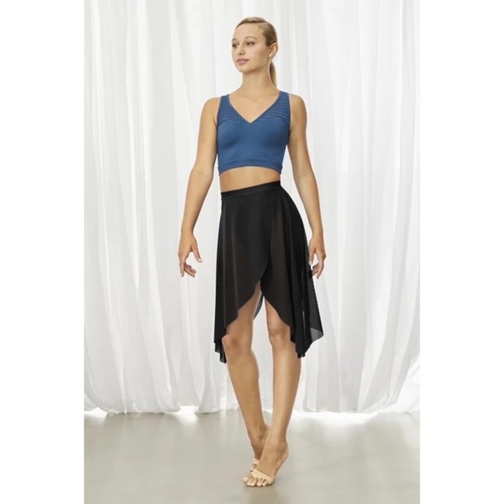 Bloch Hadlee Women’s black mesh pull-on dance skirt
